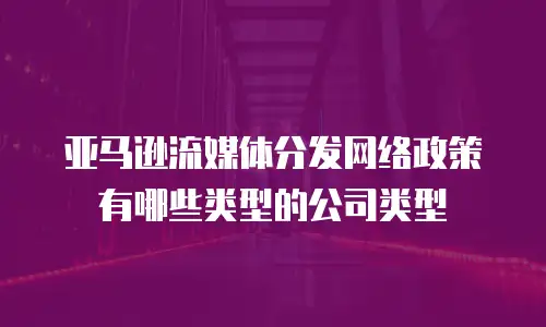 亚马逊流媒体分发网络政策有哪些类型的公司类型