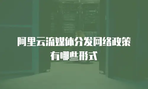 阿里云流媒体分发网络政策有哪些形式
