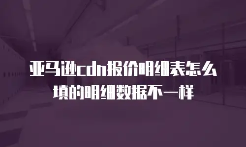 亚马逊cdn报价明细表怎么填的明细数据不一样