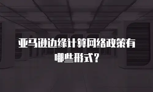 亚马逊边缘计算网络政策有哪些形式？