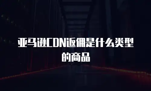 亚马逊CDN返佣是什么类型的商品