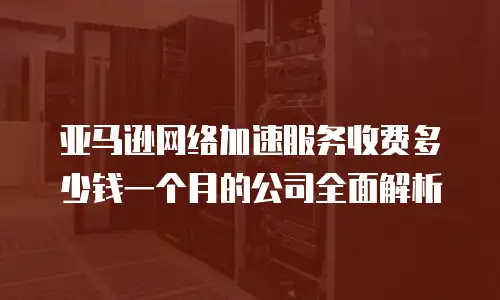 亚马逊网络加速服务收费多少钱一个月的公司全面解析