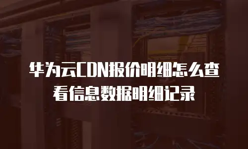 华为云CDN报价明细怎么查看信息数据明细记录