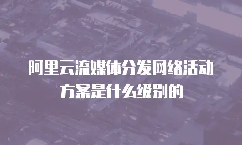 阿里云流媒体分发网络活动方案是什么级别的