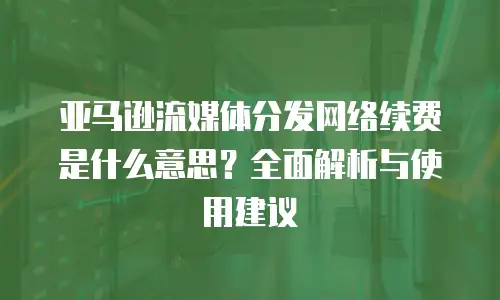 亚马逊流媒体分发网络续费是什么意思？全面解析与使用建议