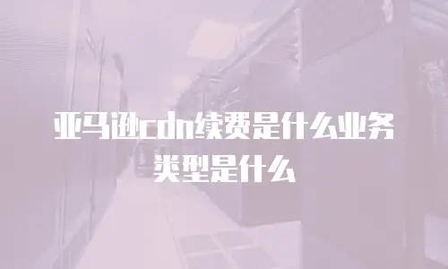 亚马逊cdn续费是什么业务类型是什么