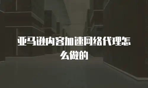 亚马逊内容加速网络代理怎么做的