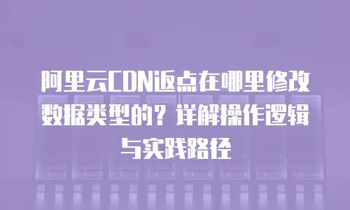阿里云CDN返点在哪里修改数据类型的？详解操作逻辑与实践路径