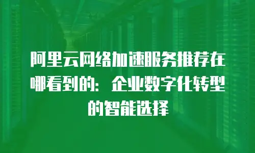 阿里云网络加速服务推荐在哪看到的：企业数字化转型的智能选择