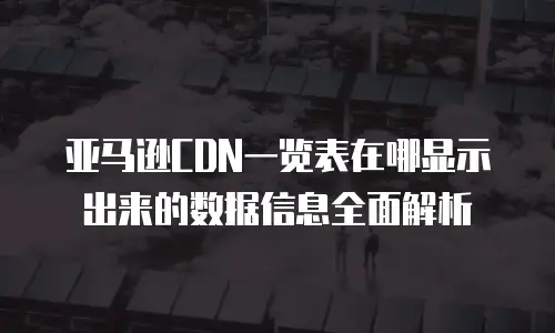 亚马逊CDN一览表在哪显示出来的数据信息全面解析