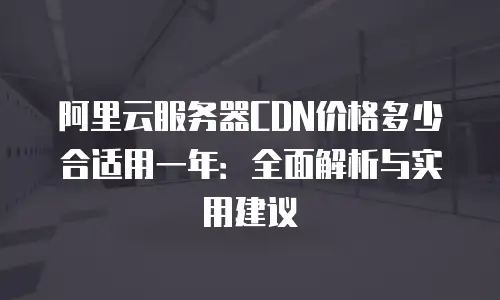 阿里云服务器CDN价格多少合适用一年：全面解析与实用建议