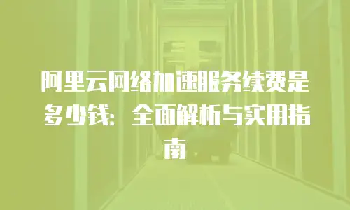 阿里云网络加速服务续费是多少钱：全面解析与实用指南