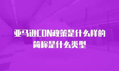 亚马逊CDN政策是什么样的简称是什么类型
