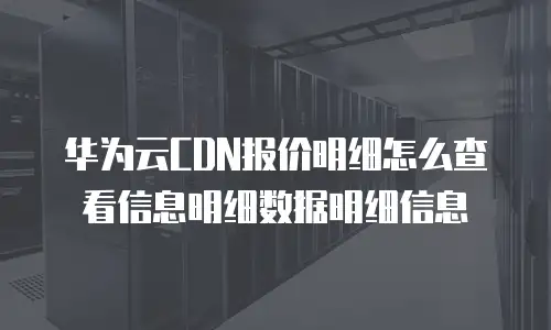 华为云CDN报价明细怎么查看信息明细数据明细信息