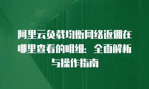 阿里云负载均衡网络返佣在哪里查看的明细：全面解析与操作指南
