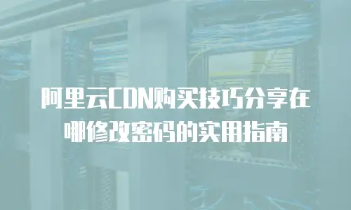 阿里云CDN购买技巧分享在哪修改密码的实用指南
