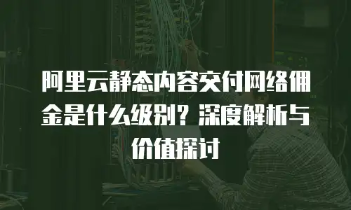 阿里云静态内容交付网络佣金是什么级别？深度解析与价值探讨