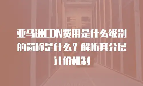 亚马逊CDN费用是什么级别的简称是什么？解析其分层计价机制