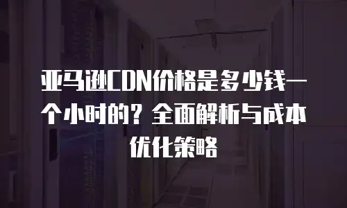 亚马逊CDN价格是多少钱一个小时的？全面解析与成本优化策略