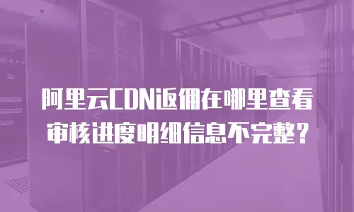 阿里云CDN返佣在哪里查看审核进度明细信息不完整？