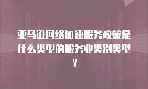 亚马逊网络加速服务政策是什么类型的服务业类别类型？