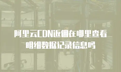 阿里云CDN返佣在哪里查看明细数据记录信息吗