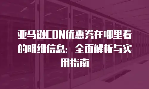 亚马逊CDN优惠券在哪里看的明细信息：全面解析与实用指南