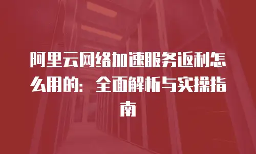 阿里云网络加速服务返利怎么用的：全面解析与实操指南