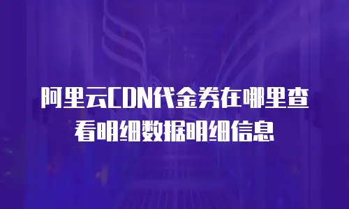 阿里云CDN代金券在哪里查看明细数据明细信息