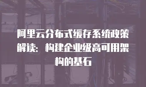 阿里云分布式缓存系统政策解读：构建企业级高可用架构的基石