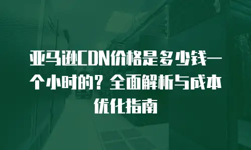 亚马逊CDN价格是多少钱一个小时的？全面解析与成本优化指南