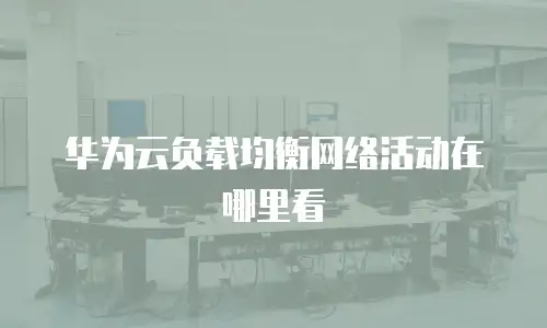 华为云负载均衡网络活动在哪里看