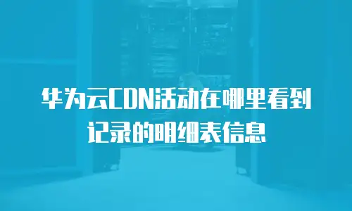 华为云CDN活动在哪里看到记录的明细表信息
