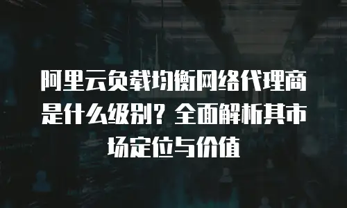 阿里云负载均衡网络代理商是什么级别？全面解析其市场定位与价值