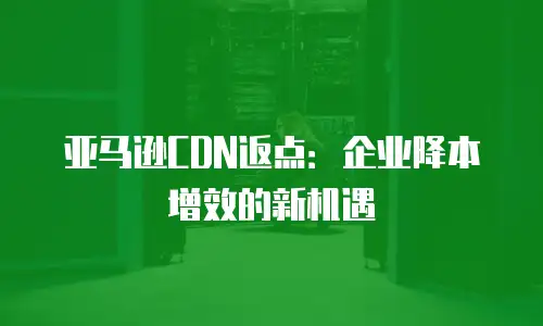 亚马逊CDN返点：企业降本增效的新机遇