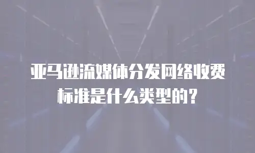 亚马逊流媒体分发网络收费标准是什么类型的？