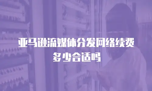 亚马逊流媒体分发网络续费多少合适吗