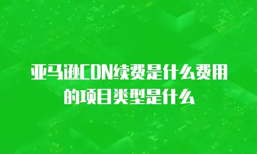 亚马逊CDN续费是什么费用的项目类型是什么