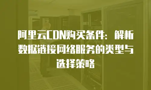 阿里云CDN购买条件：解析数据链接网络服务的类型与选择策略