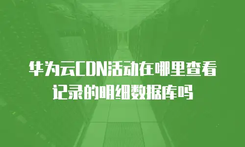 华为云CDN活动在哪里查看记录的明细数据库吗