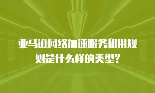 亚马逊网络加速服务租用规则是什么样的类型?