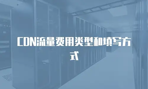 CDN流量费用类型和填写方式