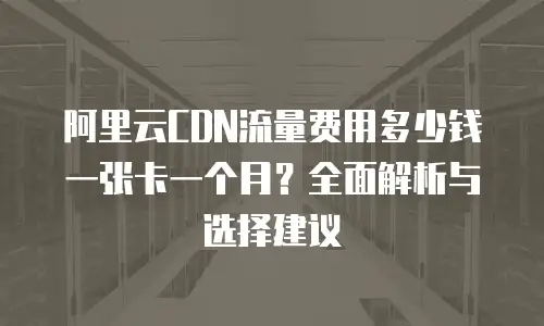 阿里云CDN流量费用多少钱一张卡一个月？全面解析与选择建议