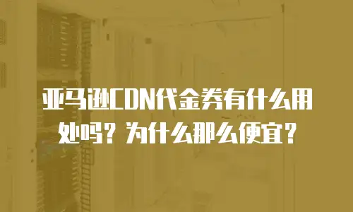 亚马逊CDN代金券有什么用处吗？为什么那么便宜？