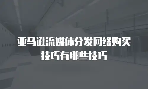 亚马逊流媒体分发网络购买技巧有哪些技巧