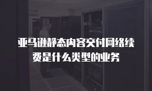 亚马逊静态内容交付网络续费是什么类型的业务