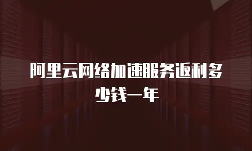 阿里云网络加速服务返利多少钱一年