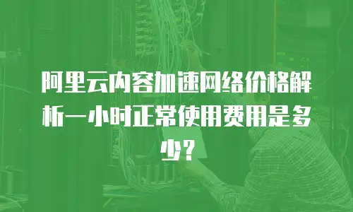 阿里云内容加速网络价格解析一小时正常使用费用是多少？