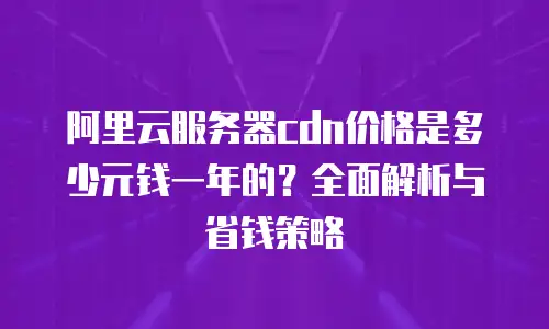 阿里云服务器cdn价格是多少元钱一年的？全面解析与省钱策略