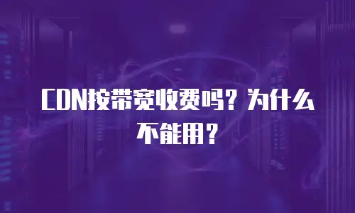 CDN按带宽收费吗？为什么不能用？